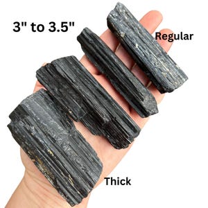 Tronco de turmalina negra en bruto (0,5”-9”), grado A - Piedra de turmalina negra en bruto - Cristal de turmalina negra natural - Varios tamaños - Procedente de Brasil imagen 5