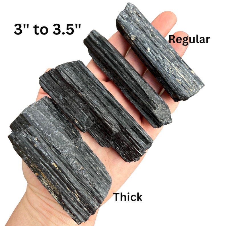 Tronco de turmalina negra en bruto (0,5”-9”), grado A - Piedra de turmalina negra en bruto - Cristal de turmalina negra natural - Varios tamaños - Procedente de Brasil imagen 5