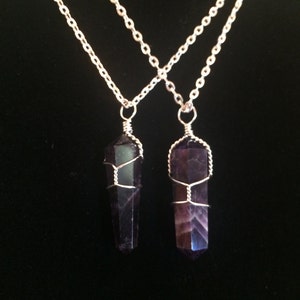 Amethyst Point Pendant - Wire Wrapped Amethyst Necklace - Polished Amethyst Healing Crystal Necklace - Purple Amethyst Point Necklace