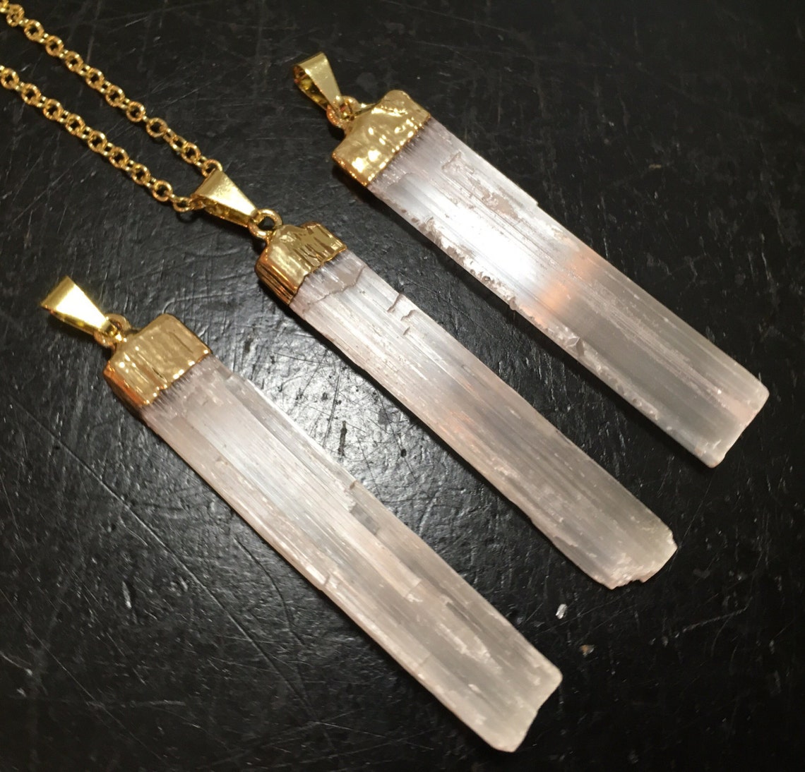 Real selenite necklace Clearance