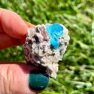 Raw Cavansite Crystal - Genuine Blue Cavansite - Rare Cavansite Crystal - Natural Cavansite Stone - Blue Cavansite in Matrix - Bright Blue
