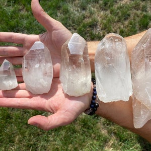 Large Lemurian Crystals - Lemurian Quartz Crystal Point - XL Lemurian Quartz Crystal with Striations - Lemurian Quartz Crystal from Brazil image 8