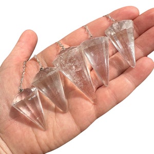 Clear Quartz Pendulum - Clear Quartz Crystal Dowsing Pendulum - Divination Pendulum Crystal for Reiki - Crystal Pendulum image 2
