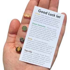 Prosperity & Abundance Crystal Chip Set - Crystals and Stones - Citrine Crystal, Tigers Eye Stone, Pyrite Stone, Green Aventurine