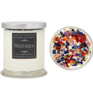 Meditation Candle - Nag Champa Candles - Soy Aromatherapy Candle for Meditation - Crystal Candle - Yoga & Meditation Gift - Nag Champa Scent image 6