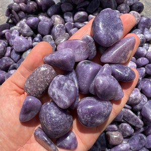 Purple Lepidolite Tumbled Stone - Multiple Sizes Available - Tumbled Natural Lepidolite Crystal - Polished Purple Lepidolite Gemstone