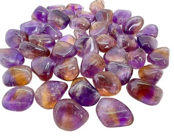 Ametrine Tumbled Stone - Grade AA - Multiple Sizes Available - Tumbled Ametrine Crystal -  Polished Ametrine Gemstone - Amethyst and Citrine