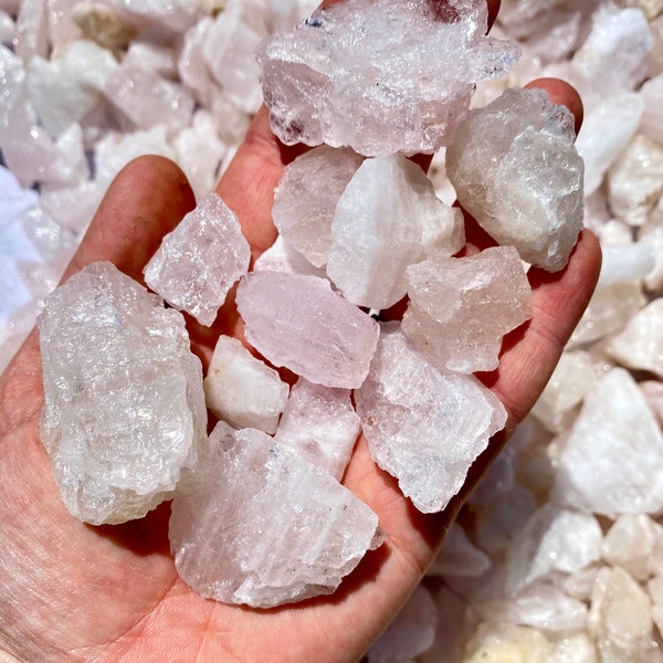 Raw Morganite Stone (0.5" - 3.5") AB Grade - Pink Morganite Crystal - Healing Crystals - Natural Morganite Crystal Raw - Rough Morganite