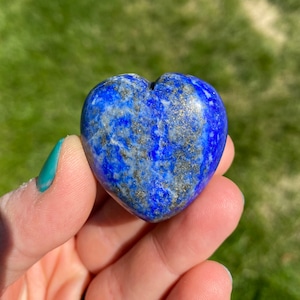 Lapis Lazuli Stone Heart AB Quality (~1&quot; - 1.5&quot;) Tumbled Lapis Lazuli Stone Heart - Polished Lapis Lazuli Crystal Heart - Lapis Lazuli Heart