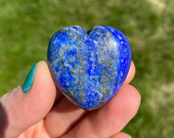 Lapis Lazuli Stone Heart AB Quality (~1" - 1.5") Tumbled Lapis Lazuli Stone Heart - Polished Lapis Lazuli Crystal Heart - Lapis Lazuli Heart