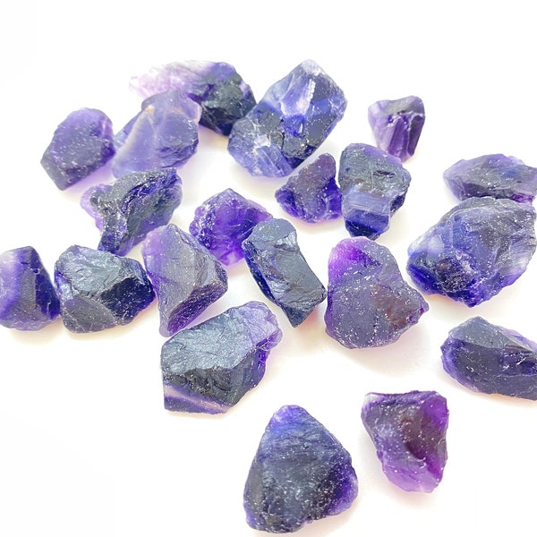 Raw Purple Fluorite Crystal (.5" - 1") - Grade A - Purple Fluorite Healing Crystal - Rough Purple Fluorite - Raw Fluorite Stone