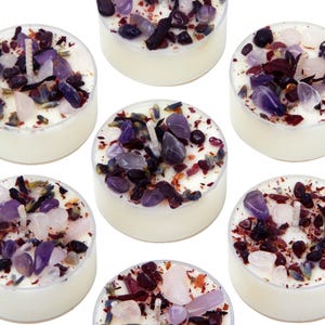 Love Spell Candles - Love Ritual Candle - Soy Crystal Candle for Love - Manifest Love - Garnet, Rose Quartz, Amethyst Candle - Handmade! image 6