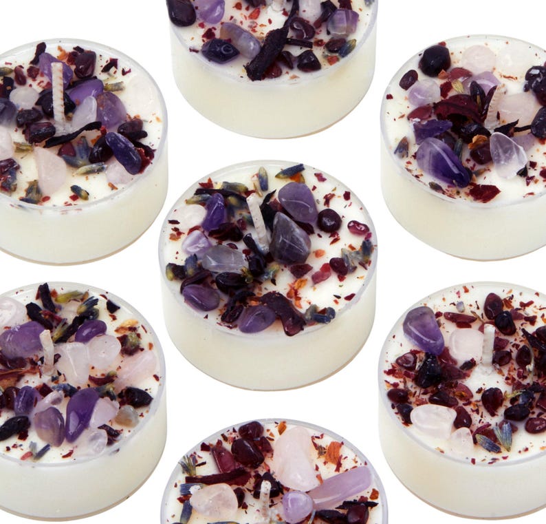 Love Spell Candles - Love Ritual Candle - Soy Crystal Candle for Love - Manifest Love - Garnet, Rose Quartz, Amethyst Candle - Handmade! image 6