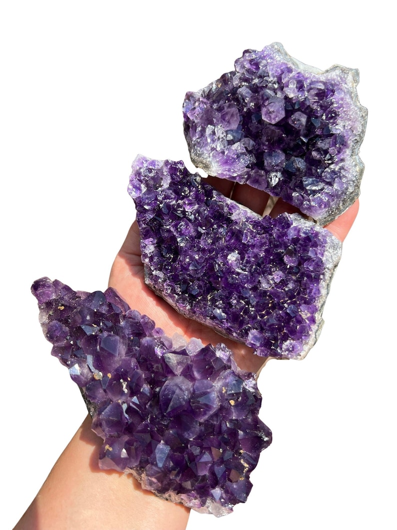 Raw Amethyst Crystal Cluster 1.5 to 6 Grade A Amethyst Cluster Rough Amethyst Geode High Quality Purple Amethyst Druze Cluster image 4