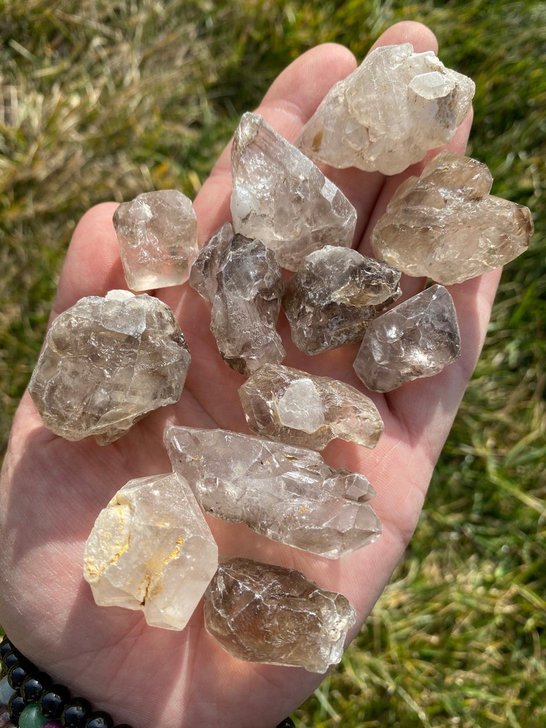 Raw Smoky Elestial Quartz Crystal Elestial Quartz Cluster Raw Smoky Quartz Stone Smoky Quartz Crystal Points Smoky Elestial Cluster image 3