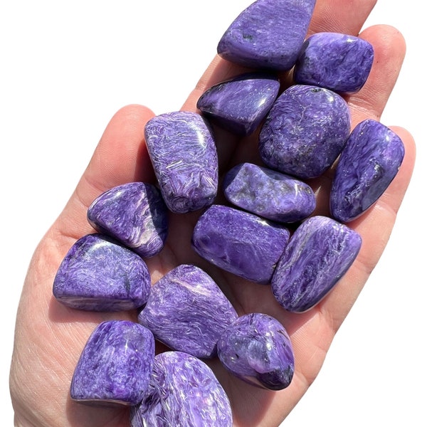 Charoite Tumbled Stone - Grade AAA - Meerdere maten beschikbaar - Tumbled Charoite Crystal - Gepolijste Charoite Gemstone - Purple Healing Stone