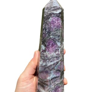 Astrophyllite Garnet Tower (6&quot;- 8&quot;) Astrophyllite Point - Astrophyllite Tower - Garnet Tower - Polished Astrophyllite Garnet Point - 25% Off