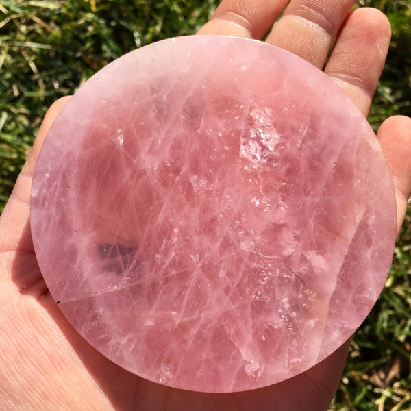 Rose Quartz Coasters - Rose Quartz Stone Coasters - Polished Rose Quartz Crystal Coasters - Drink Coasters - Rose Quartz Crystal Home Decor