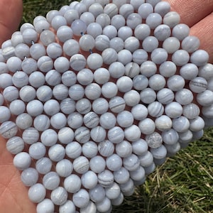 Blue Lace Agate Bead Strands - Grade AB - Blue Lace Agate Crystal Beads - Gemstone Beads - Beads for Jewelry Making - Agate Round Beads