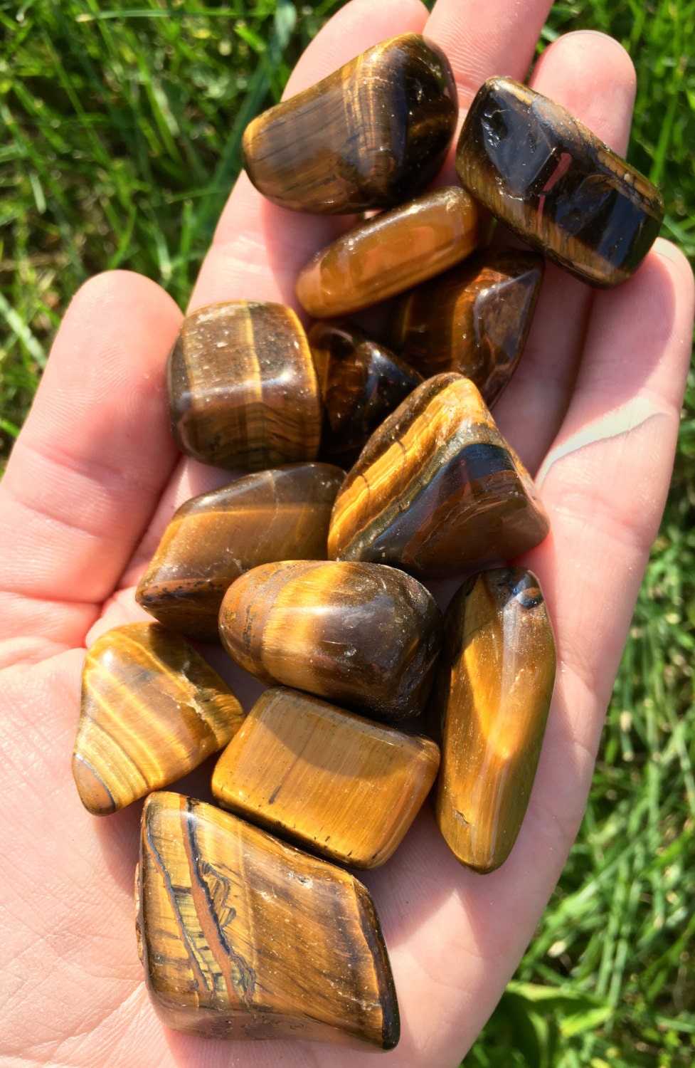 Produktbild von Natürliche Tigeraugen-Trommelsteine, Polierte Kristalle Für Reiki
