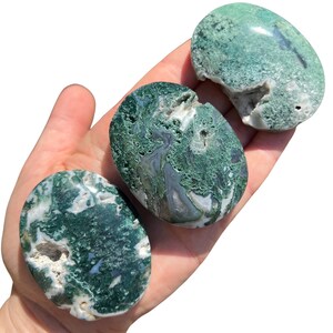 Mosagaat Palmsteen (2"-3") Mosagaat Zorgsteen - Gepolijst mosagaatkristal - Kleurrijke en hoogwaardige agaat - sommige hebben Druzy! afbeelding 9