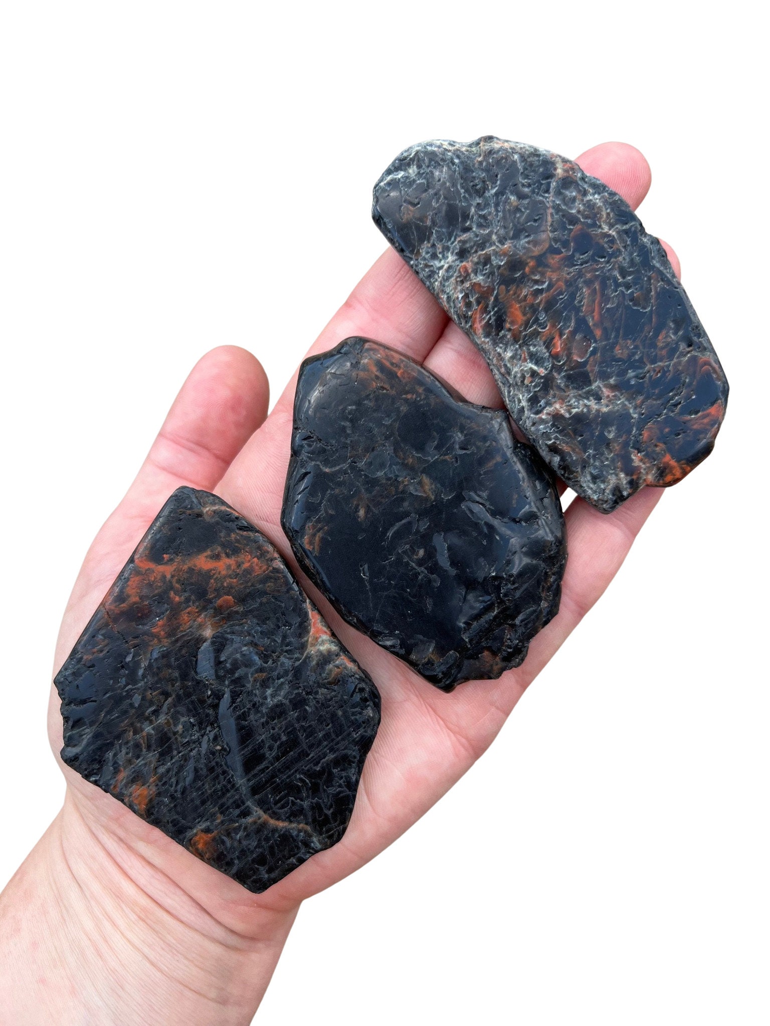Black Tourmaline Red Jasper Stone Slice (0.5
