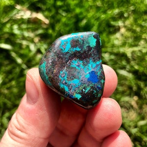 Shattuckite Chrysocolla Tumbled Stone - Multiple Sizes Available - Tumbled Chrysocolla Shattuckite Crystal - Polished Blue Chrysocolla Stone