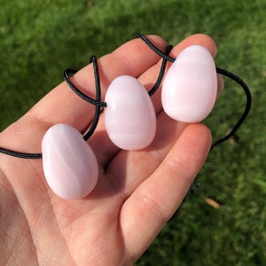 Mangano Calcite Necklace on 28" Black Cord - Pink Calcite Stone - Mangano Calcite Teardrop Pendant - Polished Teardrop - Crystal Necklace image 4