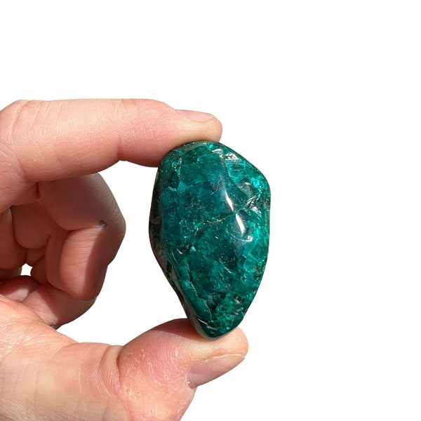 Dioptase Tumbled Stone - Grade A - Multiple Sizes Available - Tumbled Dioptase Crystal -Polished Dioptase Specimen - Green Dioptase Gemstone