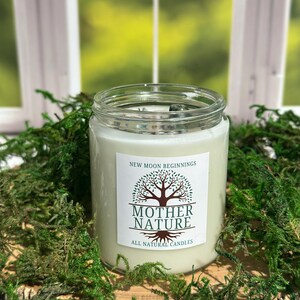 Mother Nature Candle - Handmade Gaia Crystal Candle - Scented Soy Wax Candle for Grounding & Manifestation - Hand Poured Petrichor Candle image 3