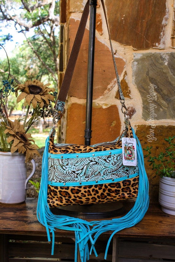 Leopard + Fringe Bag