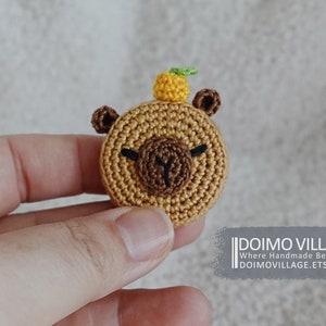 Crochet Magnets: Cute Capybara with YUZU Made2Order Amigurumi, Crochet, Handmade image 1