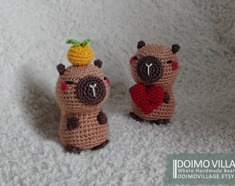 Amigurumi Baby Capybara Be my Valentine & Clementine *Made2Order* Crochet, Handmade
