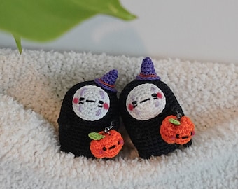 Amigurumi - Light up Halloween pumpkin lantern, Little No-Face x1 *Made2Order*