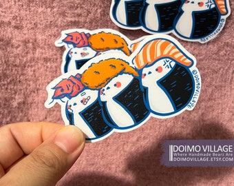 Sticker - Cute Yankee Onigiri Long-Tailed Tit (x1) - NEW MATTE COATED