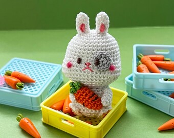 Amigurumi Little Bunny with a Carrot *Made2Order* Amigurumi, Crochet, Handmade