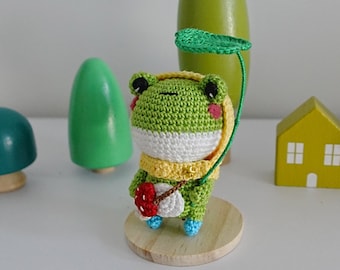 Amigurumi Collection - Little Yellow Raincoat Frog on a Rainy Day (Made2Order)