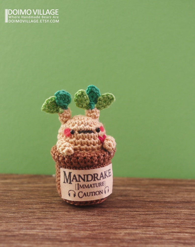 Amigurumi Caution: Fatal Cry mini Mandrake in the Pot Made2Order image 5