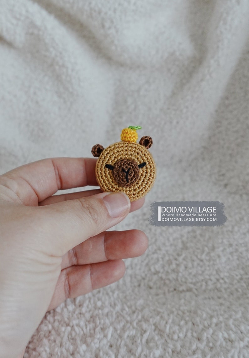 Crochet Magnets: Cute Capybara with YUZU Made2Order Amigurumi, Crochet, Handmade image 1