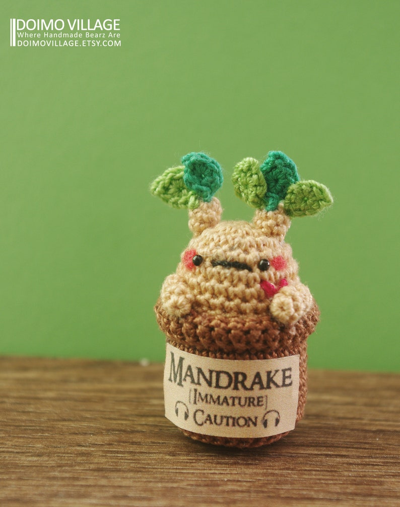 Amigurumi Caution: Fatal Cry mini Mandrake in the Pot Made2Order image 3