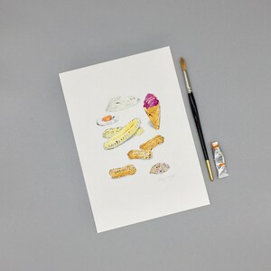 Retro Sweets Print, Watercolour Kitchen Print, Pocket Money Sweets ...
