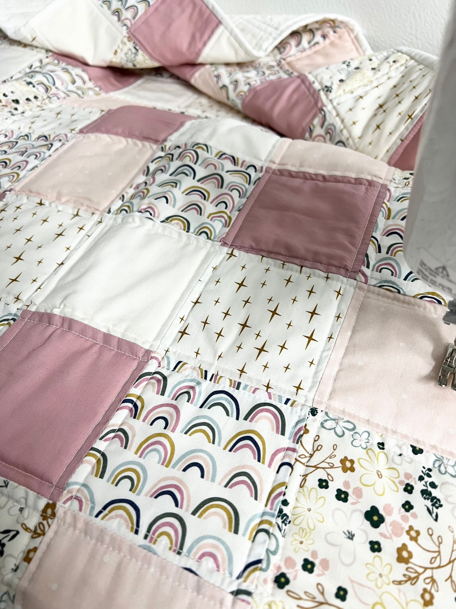 Baby Quilt Nursery Bedding Crib Quilt Baby Blanket Rainbow Etsy