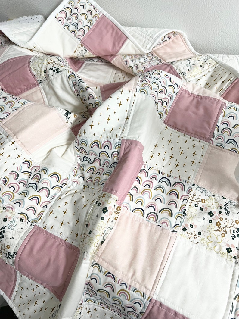 Baby Quilt Nursery Bedding Crib Quilt Baby Blanket Rainbow Etsy