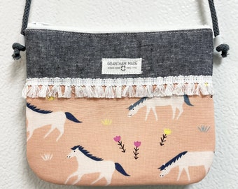 Girls purse toddler purse girls horse purse girls gift girls crossbody purse girls messenger bag little girls purse girl pony purse