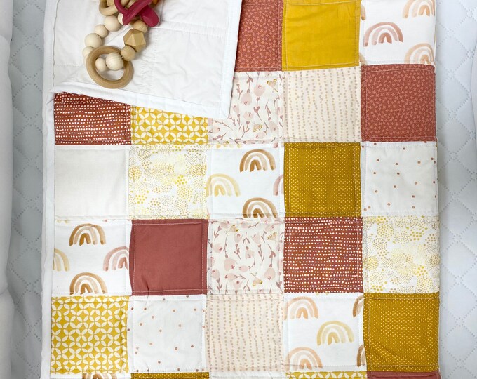 Baby Quilt Nursery Bedding Crib Quilt Baby Blanket Rainbow Etsy