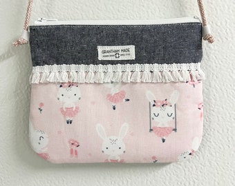 Girls purse toddler purse girls rabbit purse girls gift girls bunny purse crossbody purse ballerina purse toddler bunny purse