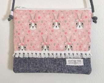 Girls purse toddler purse girls rabbit purse girls gift girls bunny purse crossbody purse ballerina purse toddler bunny purse