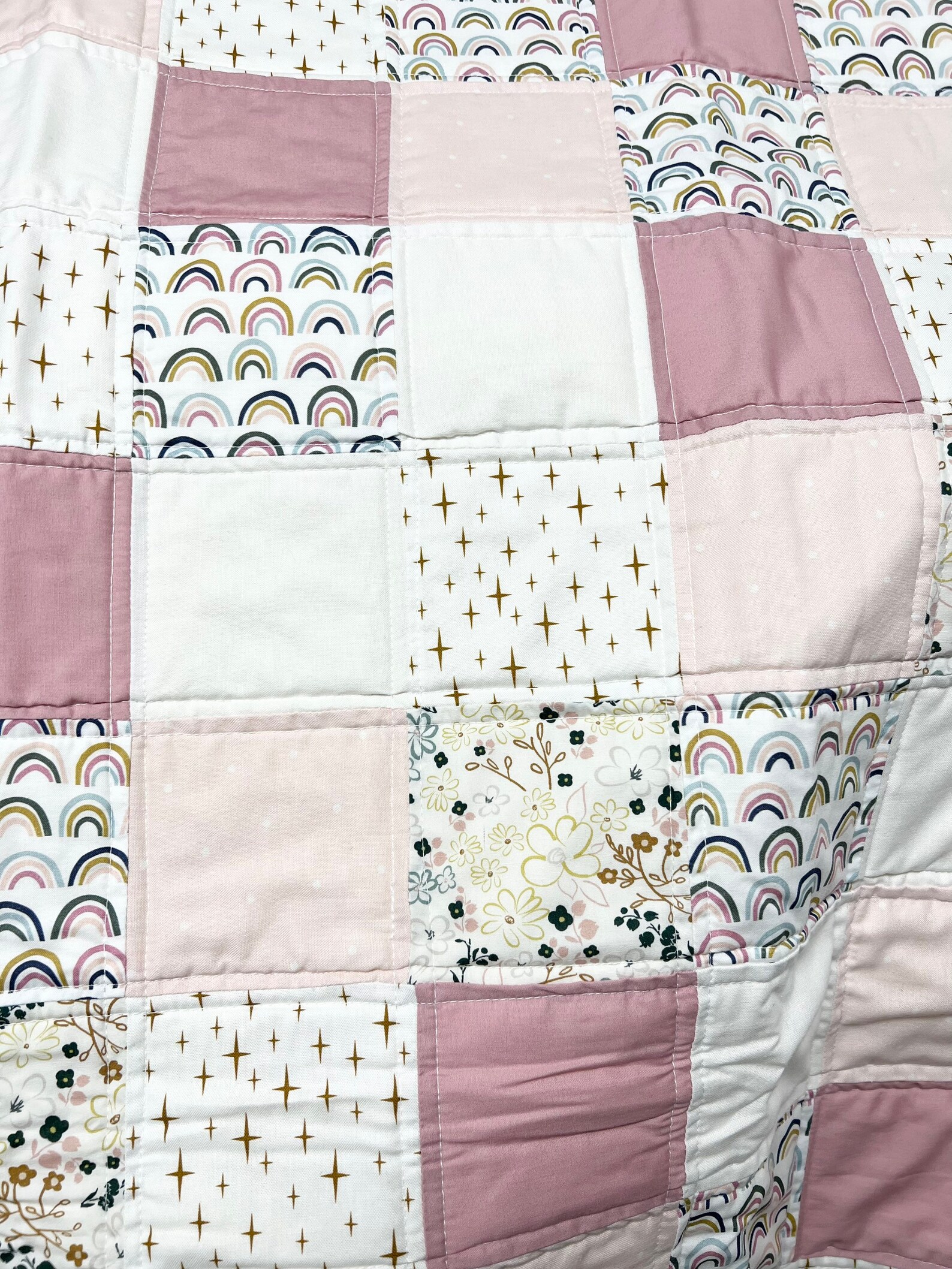 Baby Quilt Nursery Bedding Crib Quilt Baby Blanket Rainbow Etsy