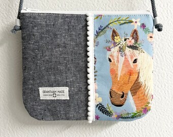 Girls purse toddler purse girls horse purse girls gift girls crossbody purse girls messenger bag little girl purse girl pony purse horse bag