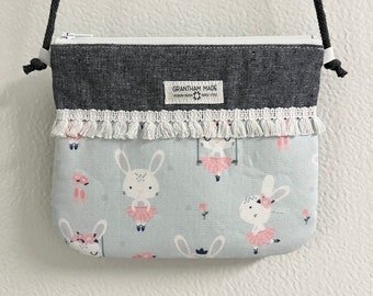 Girls purse toddler purse girls rabbit purse girls gift girls bunny purse crossbody purse ballerina purse toddler bunny purse